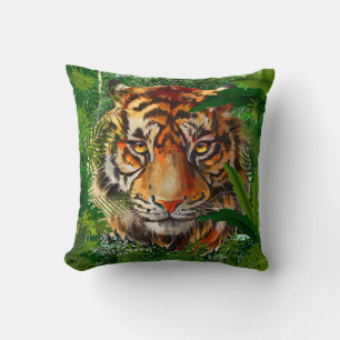 Coussin de Tigre de la Jungle   Oreiller à lancer 
