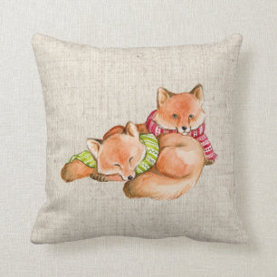 coussin de toile de coussin de regard de renards