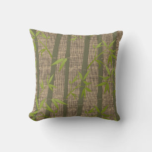 Coussin de toile Plante en bambou texturé rustique