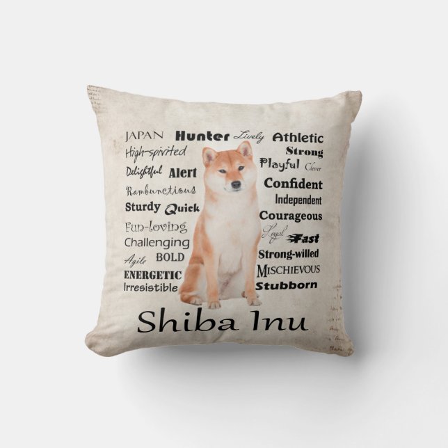 Coussin de traits de Shiba Inu (Recto)