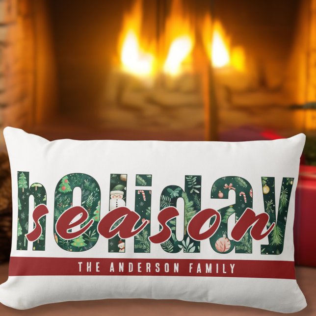 Coussin de typographie de saison de vacances perso (Créateur téléchargé)