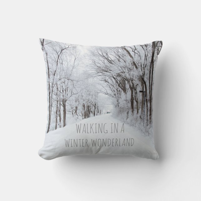 Coussin de vacances de scène de neige du pays des (Recto)