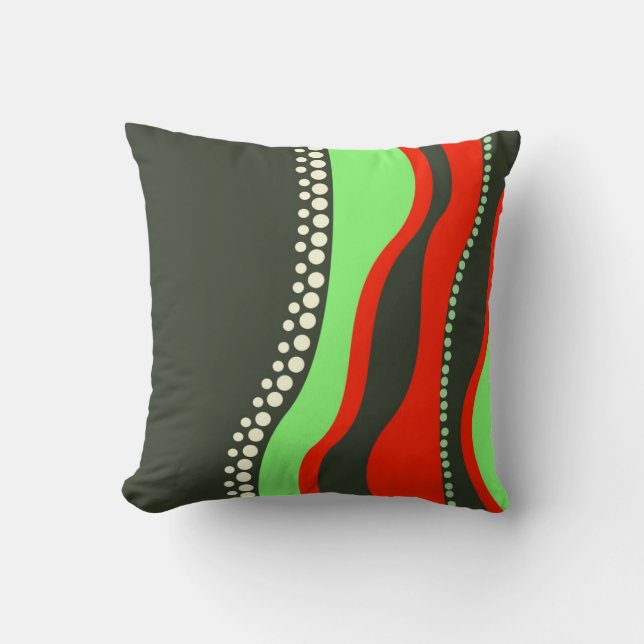 Coussin de vagues abstraites modernes (Recto)