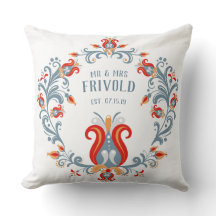 Coussin de velkommen d'art populaire scandinave