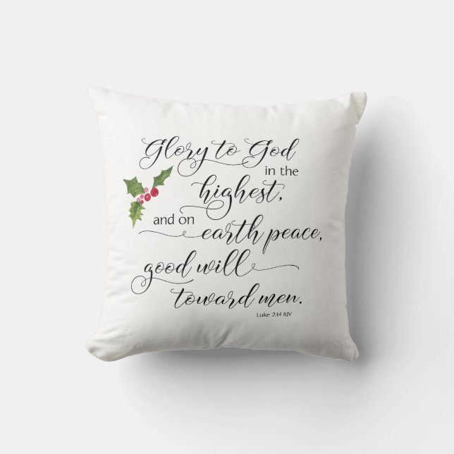 Coussin de vers de bible de Noël (Recto)