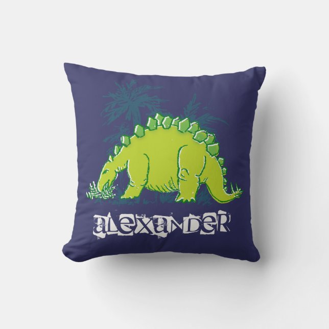Coussin de vert bleu de Stegosaurus de dinosaure (Recto)