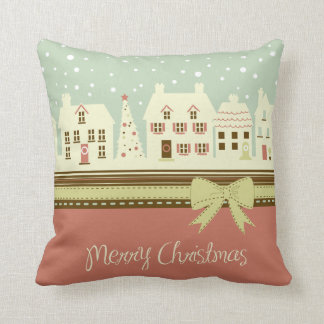 Coussin de village de Noël de pays de KRW