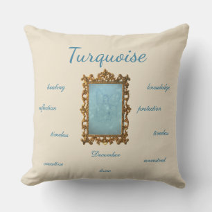 Coussin Décembre Fée Turquoise Birthstone
