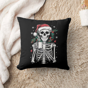 Coussin Décès dans le squelette de Noël Café Lover cadeau