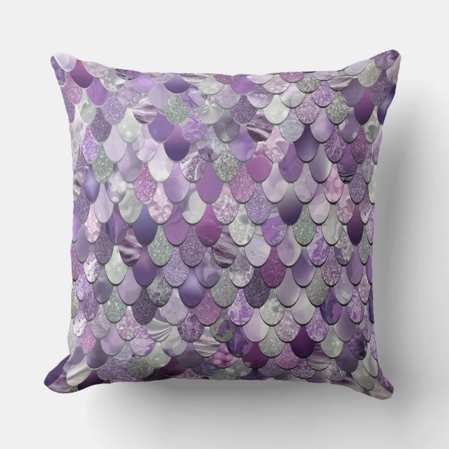 Coussin d'échelles de sirène, pourpre, décor de (Recto)