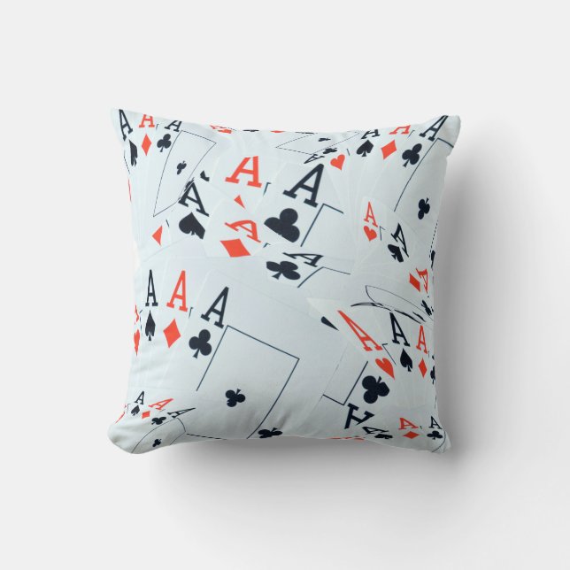 Coussin "Deck of Destiny : Layered Aces in a Poker Shuffle (Recto)