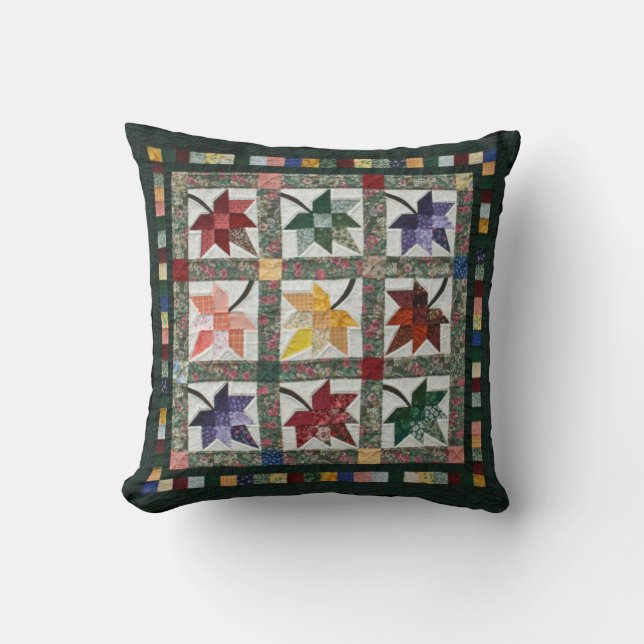 Coussin Décolletage des feuilles d'automne (Recto)