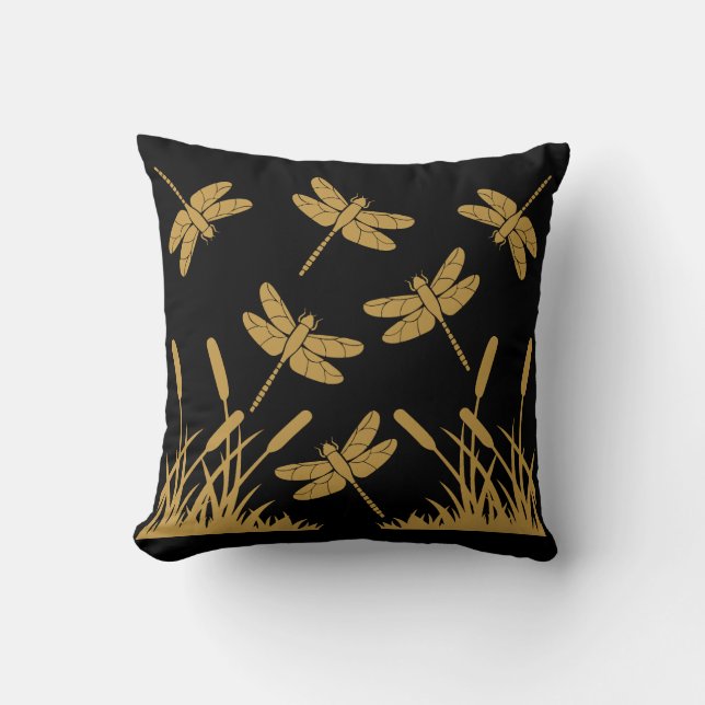 Coussin Décor à motifs libellules (Recto)