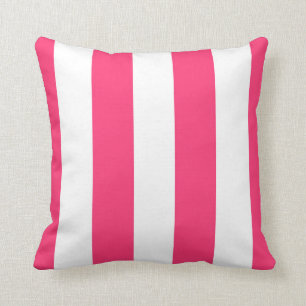 Coussin Décor à rayures roses et blanches chaudes