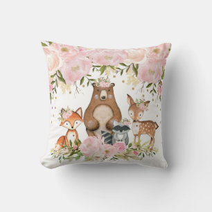 Coussin Décor animal de crèche de fille de forêt de région