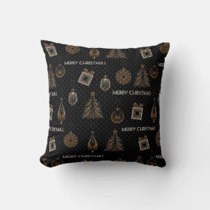 Coussin Décor Art déco moderne ornementale vintage gol noi