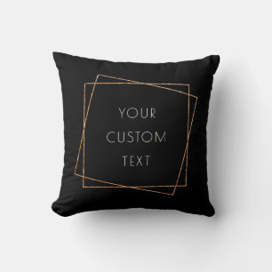 Coussin Décor art déco noir et or