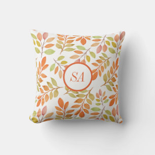 Coussin Décor Automne Couleurs Automne Rose Orange Feuille