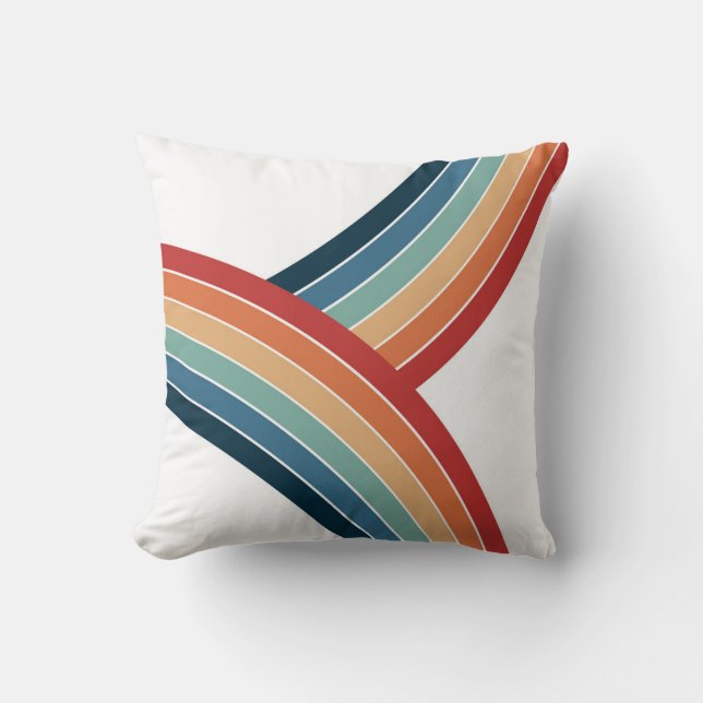 Coussin Décor couleur double rétro style arc-en-ciel (Recto)