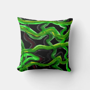 Coussin Décor d'art vin dusky vert et citron