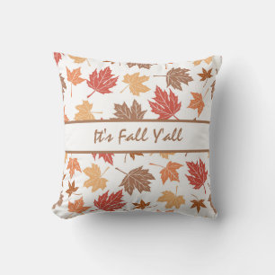 Coussin Décor d'automne de ferme avec motif de feuilles