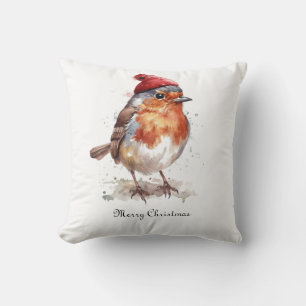Coussin Décor de cottage anglais cosy avec rouge-gorge
