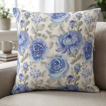 Décor de jardin botanique floral aquarelle bleu