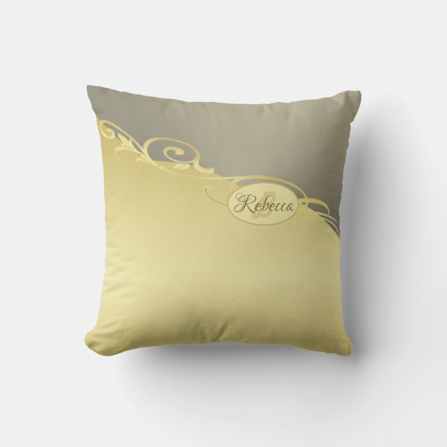 Coussin Décor de luxe sur or&argent, Monogramme (Recto)