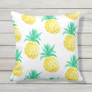 Coussin Décor de maison d'ananas d'aquarelle de Tripical