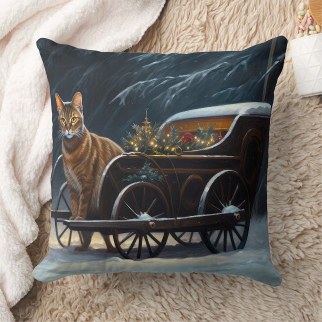 Coussin Décor de Noël Abyssinian Snowy Sleigh Ride (Couverture)