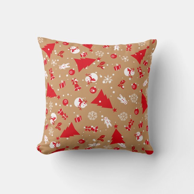 Coussin Décor de Noël et ornements motif (Recto)