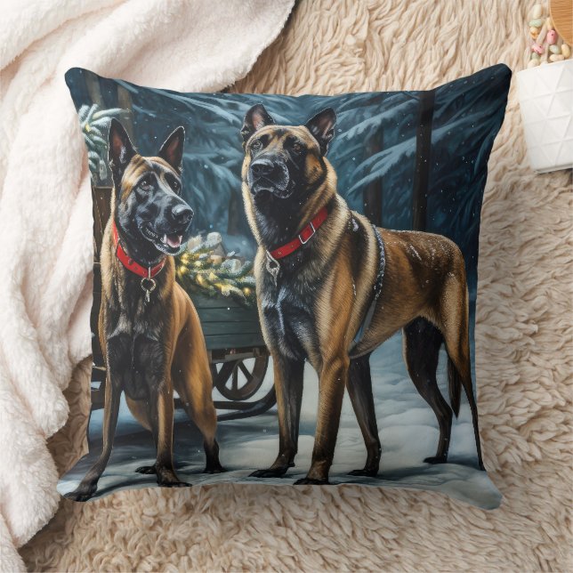Coussin Décor de Noël Malinoi Snowy Sleigh (Couverture)