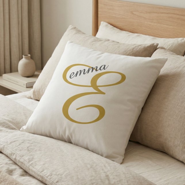 Coussin Décor de nom doré Emma élégant (Créateur téléchargé)