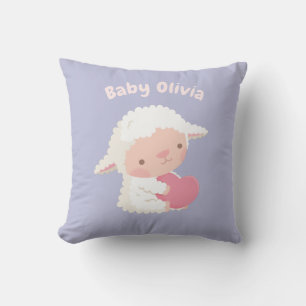 Coussin Décor de nurserie pour bébé avec un agneau câlin c
