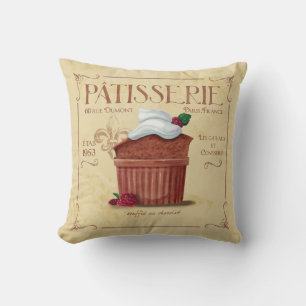 Coussin Décor de pâtisserie française, Soufflé au chocolat