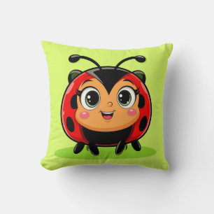 Coussin 🐞 Décor de personnage de coccinelle amicale pour 