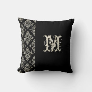 Coussin Décor décoré d'un monogramme peint à la main d