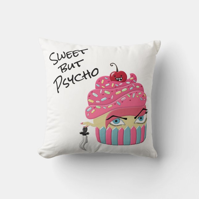 Coussin Décor d'Halloween Cupcake Fille Rose (Recto)