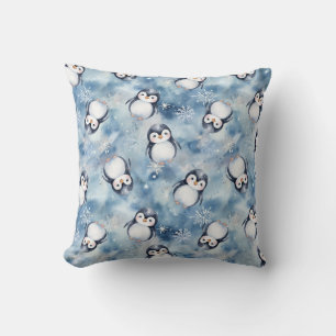 Coussin Décor d'oreiller à lancer de pingouin d'hiver