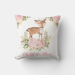 Coussin Décor floral de crèche de fille de pivoine de rose