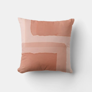 Coussin Décor géométrique à l'aquarelle pêche douce et arg