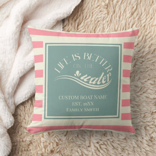 Coussin Décor intérieur du bateau turquoise rose pastel