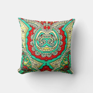 Coussin Décor néon arabesque : style années 80.