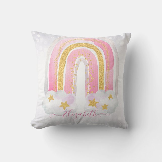 Coussin Décor personnalisé de chambre à coucher Glittery R (Recto)