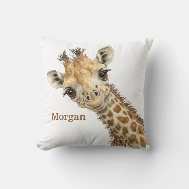 Coussin Décor personnalisé de la pépinière Giraffe pour bé (Recto)