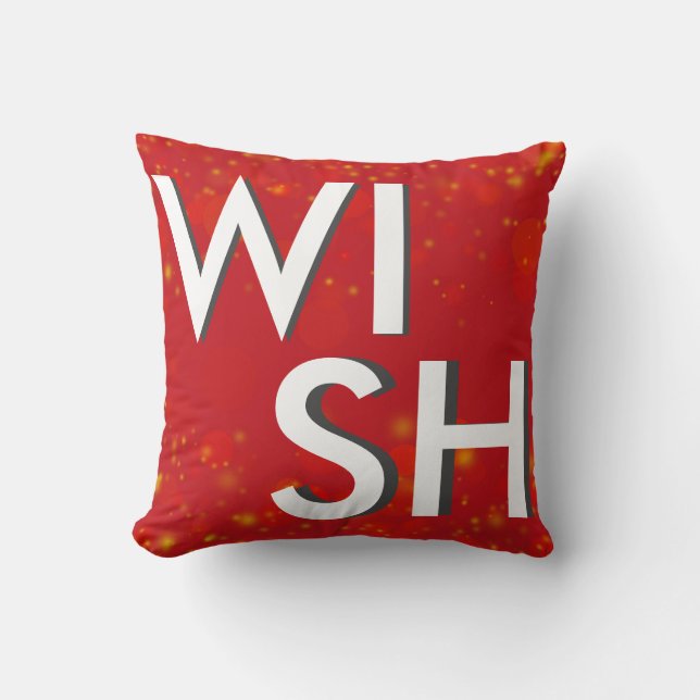Coussin Décor Rouge & Blanc Souhait & Joie Noël (Recto)