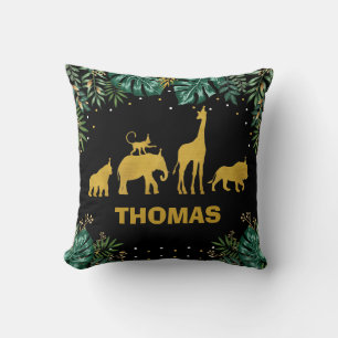 Coussin Décor tropical de crèche de garçon d'animaux de