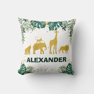 Coussin Décor tropical moderne de crèche de garçon