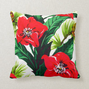 Coussin Décor tropical vintage de la Floride Hawaï de
