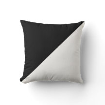 Coussin décorateur diagonal noir et blanc
